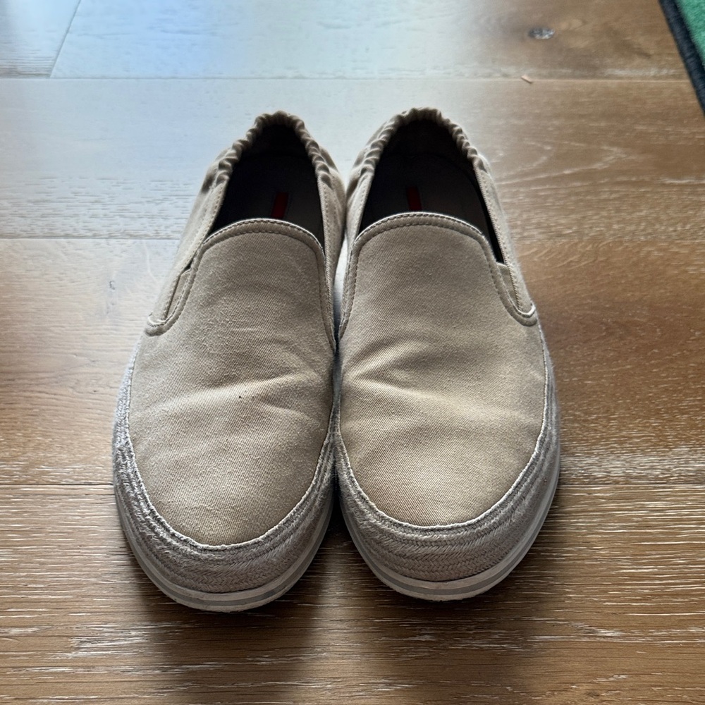 Prada Men's Slip-On Canvas Shoes - Beige